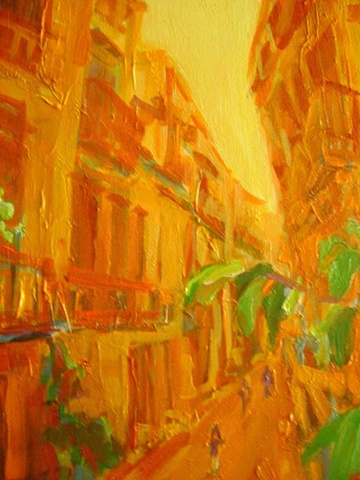 Painting onn canvas, Bari Gotic, 2010, Impressionism, Landscape, street scene, perspective, bird's eye view