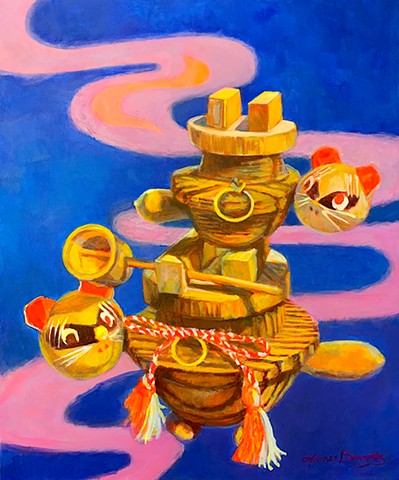 Tanuki Kokeshi in Sake Dream