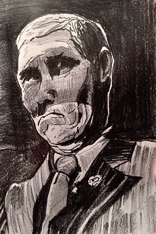 Mike Pence, contemporary figurative drawing