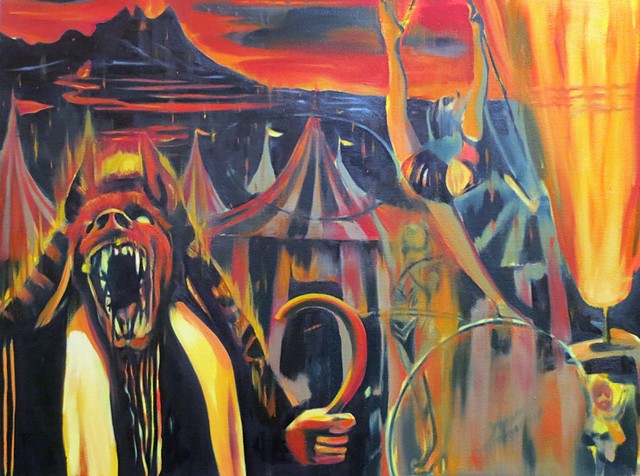 Oil on canvas for HellThrasher self titled LP