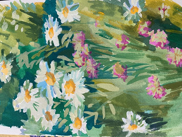 Summer 2021 Paintings -- Maine and Flowers