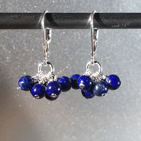 lapis and silver earrings