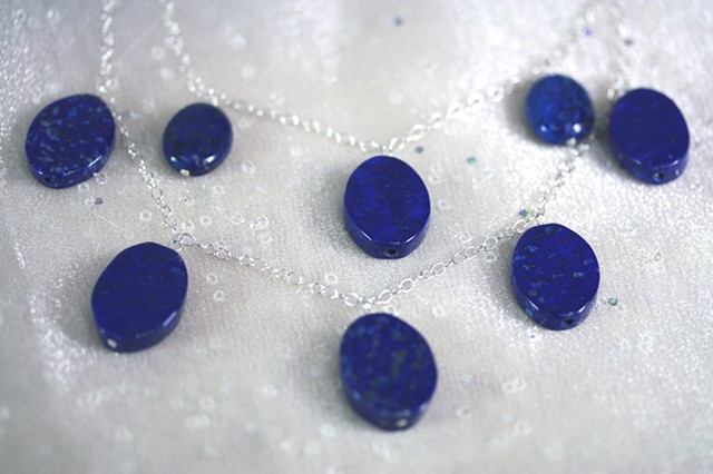 lapis and sterling necklace