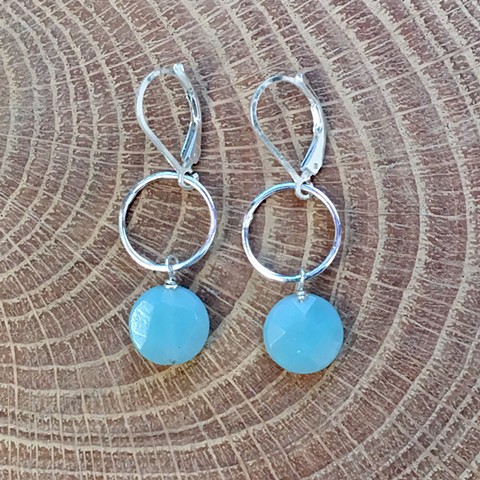 Amazonite and sterling drop earrings