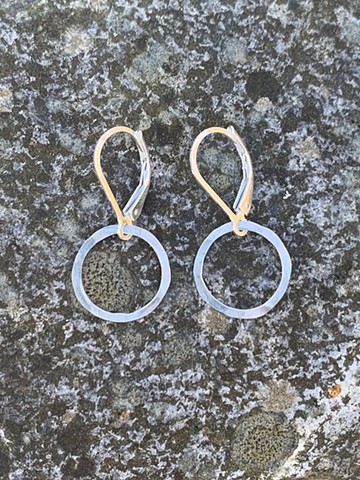 hammered silver earring