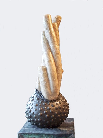 A  Glass and Cast Iron Sculpture