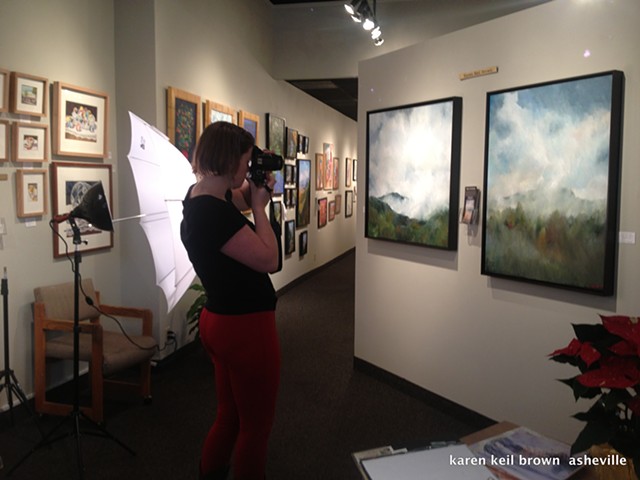 Ashley Brown photographing my art work