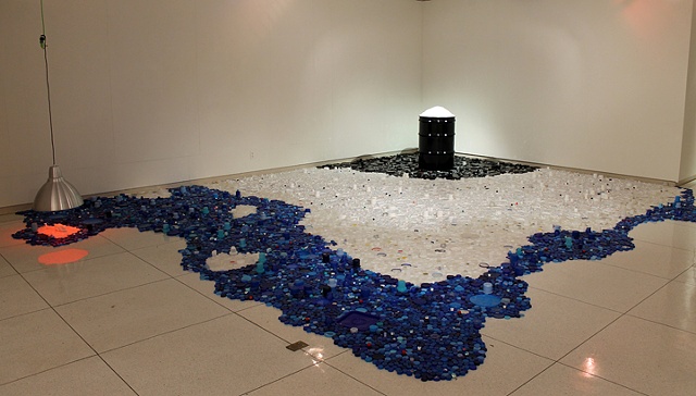 environmental recycled sculpture, oil spill