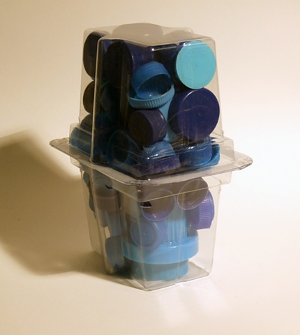 blue plastic container caps