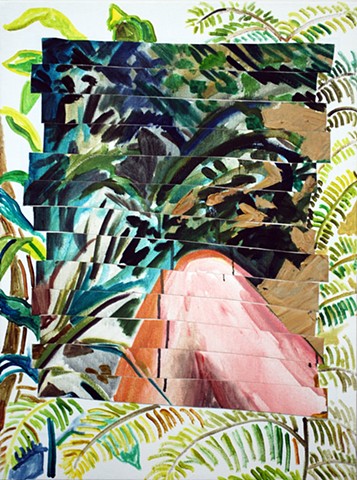 figure in jungle, contemporary figure painting