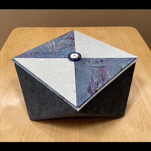 Blue Denim Paper Box with a Twist