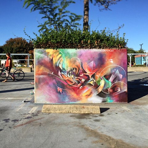 Mini Mural at Wide Open Walls Street Art Jam, Sacramento CA