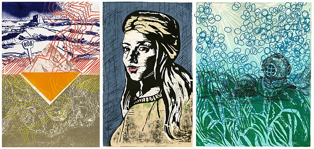 Various Prints from the "IRON PRINTMAKER" Competition, produced by a team of Boston University students. 

Pictured here are prints from 2013, 2015 and 2016 competitions.