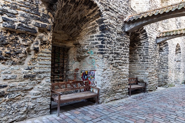 Cobblestone and Bench