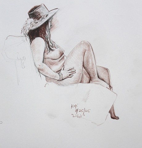 3/25/2025 Hyattsville Figure Drawing Group session.  Model: Liilii