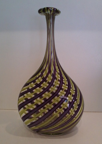 Tear drop shaped cane vase