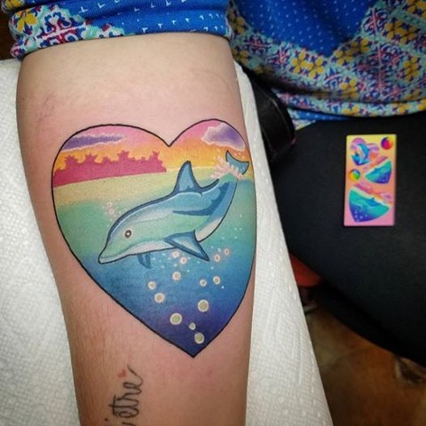Lisa Frank dolphin heart