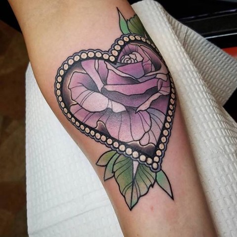 lavender rose heart