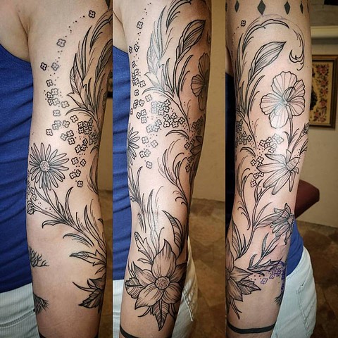 vintage floral arm