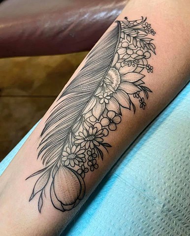 feather/flowers