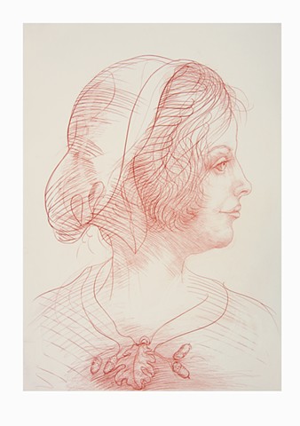 Girl with a Sprig of Acorn. after Leonardo da Vinci. Gleason.