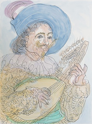 Happy Hour Musician. After Frans Hals. Gleason. 2023.
