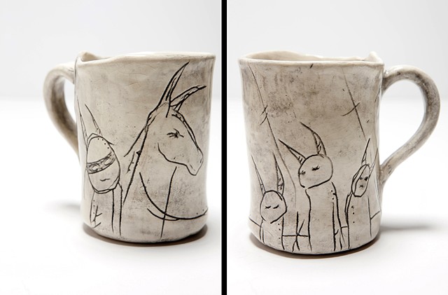 Mug with creatures 
