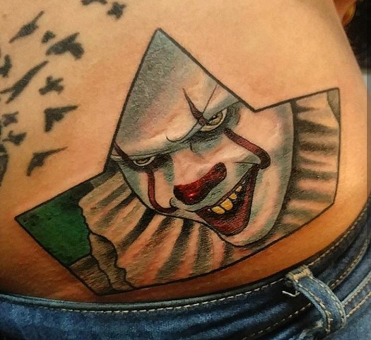 It, pennywise, pennywise tattoo, it tattoo, clown tattoo, horror movie tattoo, Kissimmee tattoo shop, tattoo shop, tattooing, tattoos