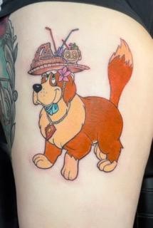 Nana from Disneys Peter Pan by Tahiti Gil of Copper Fox Tattoo in Kissimmee Florida best tattoo shop near me Disney tattoos
