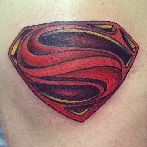 Man of steel, man of steel tattoo, Superman, Superman tattoo, DCU tattoo, tattooing, superhero tattoos, Kissimmee tattoo shop, Kissimmee 