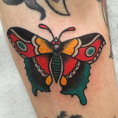 Butterfly tattoo, traditional tattoo, tattooshops near disney, Kissimmee tattoo shop, 