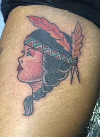 Tradtional style tattoo from Sailor Jerry Flash by Tahiti Gil of Copper Fox Tattoo in Kissmmee Florida best tattoo shop 