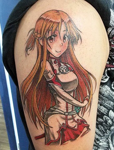 Asuna, asuna tattoo, sword art online tattoo, anime tattoos, Kissimmee tattoo, Kissimmee tattoo shop, cute tattoos