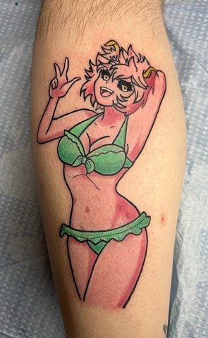 Mina Ashido, hero academia tattoos, anime tattoos, tattooshop, Kissimmee tattooshop, tattooshops near disney