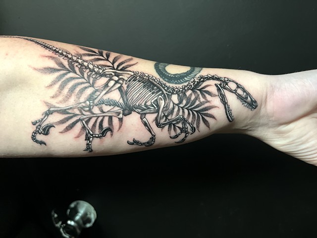 Tattoos, tattooing, tattooshop, Kissimmee tattooshop, dinosaur tattoo, velociraptor tattoo, tattooshops near disney 
