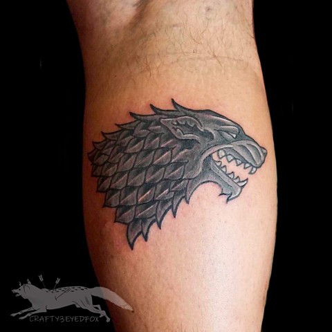 House Stark Sigil of Game of Thrones tattoo by Gina Marie of Copper Fox Tattoo in Kissimmee Florida
