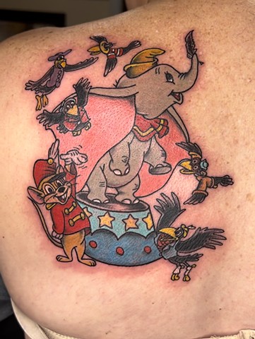 Dumbo tattoo, tattooshop near disney, disney tattoos, Kissimmee tattooshop, 