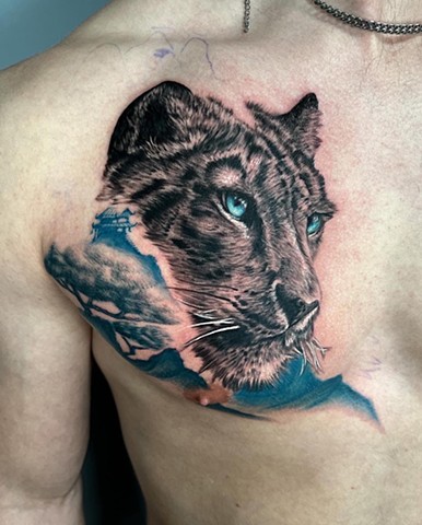 Tattoos, tattooing, tattooshop , Kissimmee tattooshop, leopard tattoo, realistic tattoos, black and grey tattoo, Kissimmee tattoo shop 