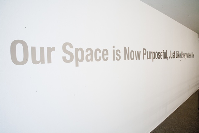 Upstairs Text Installation at Nichols Gallery, Pitzer College
