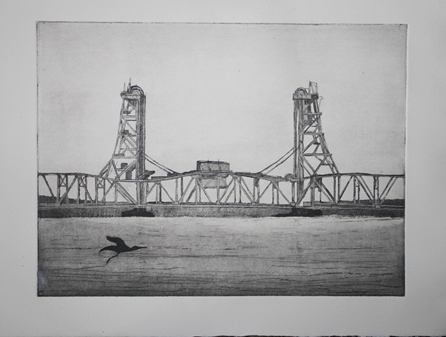 Train Bridge With Heron