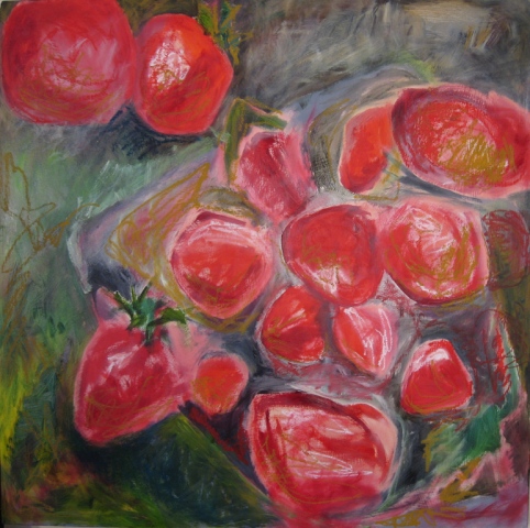 continuing strawberry series - oil on board - 2007