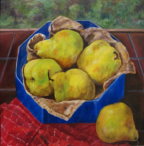 pears to pair with poem - oil on board - 2009