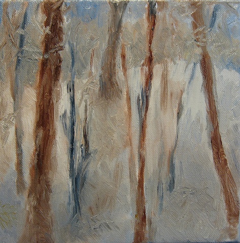 snow three, oil on canvas, 8x8
