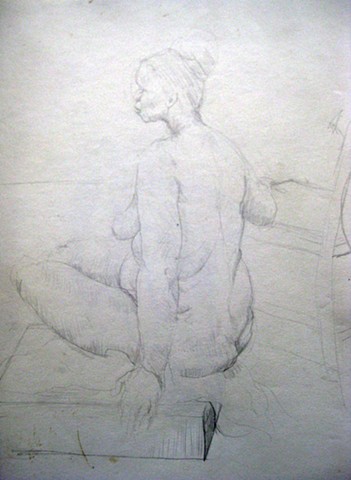 Seated Figure on Box with Chair