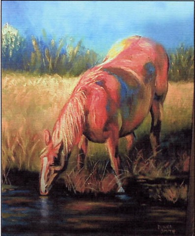 Wild Thing
(a study of "Evening Water" by Sheila Rieman, Collection Equine Affaire, New London, Ohio as feature on the cover of May 2000 American Artist Magazine)