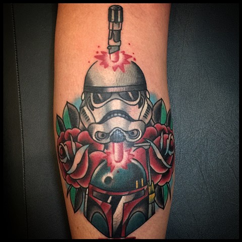 Minimalist Clone trooper and Storm trooper helmets Done by Tommy at  MaddTat2 Buffalo NY  rtattoos