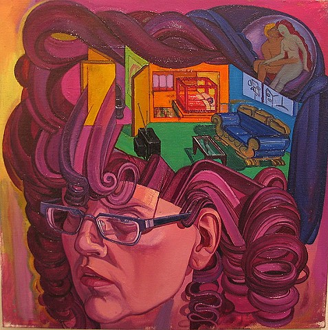 self-portrait painting as architecture by Margaret McCann