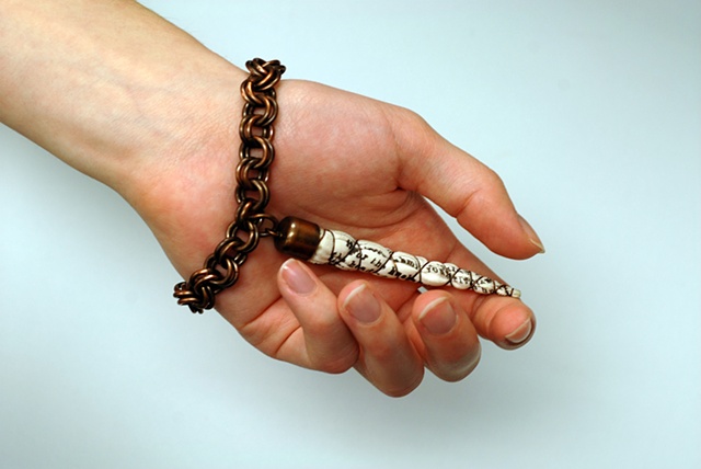 kumo shibori, copper bracelet