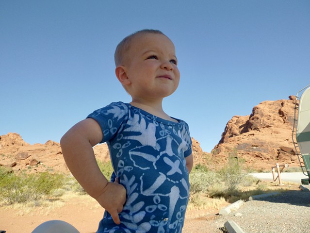 Oliver's Onesie Wearing in the Desert