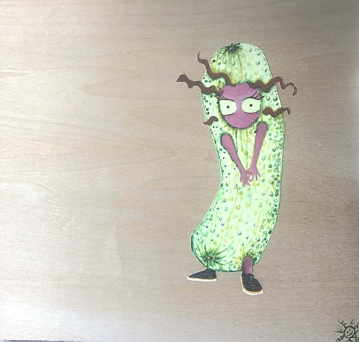 "in a pickle" #9 (glow in the dark)